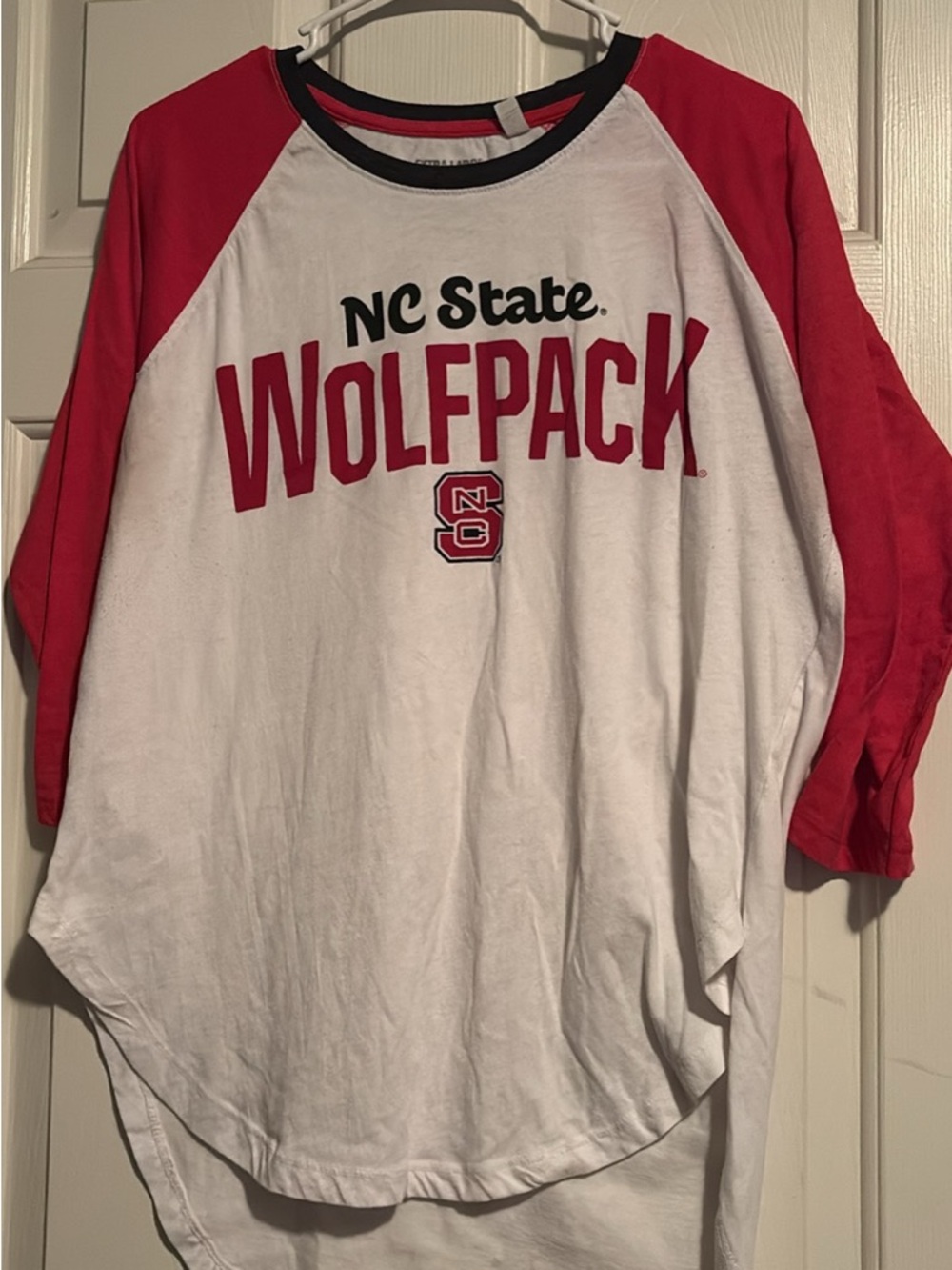 XL NC State Wolfpack Pressbox Jersey Style Tee 3/4 sleeve